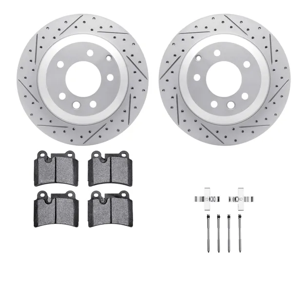 R1 Concepts WBSH1-74084 Brake Rotors - Carbon Coated - D/S W/ Perf Sport Pads & Hdw
